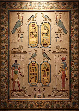 Egyptian Hieroglyphic Wall Art