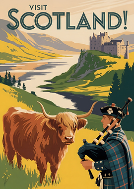 Visit Scotland Vintage Travel Poster
