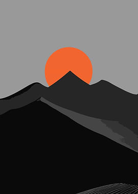 Minimalist Mountain Sunset