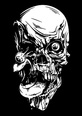 Distorted Skull Illustration