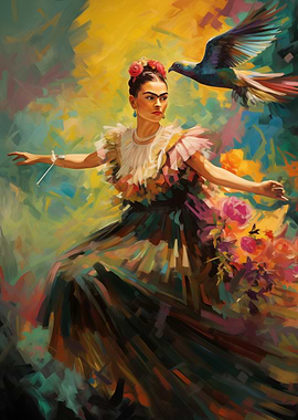 Frida Kahlo and Bird