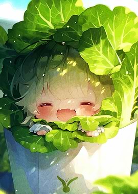 Anime Girl in Lettuce Patch