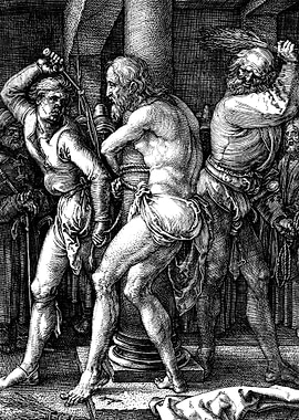 The Flagellation of Christ Albrecht Durer Engraving