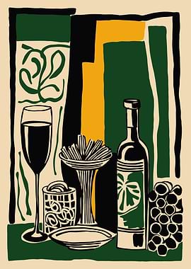 Abstract Still Life with Wine