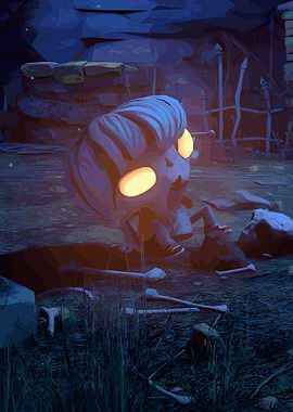 Glowing Skull in Graveyard