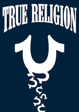 True Religion Logo on Blue Background