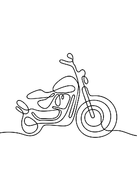 Motorcycle Line Art