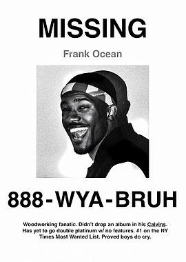 Missing: Frank Ocean Poster
