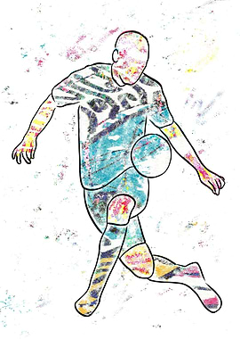 Colorful Soccer Player Illustration