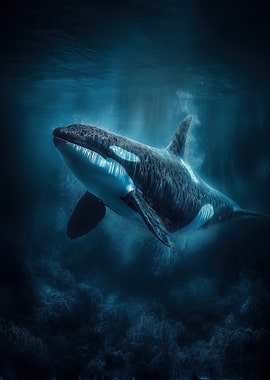 Orca in Deep Blue Sea