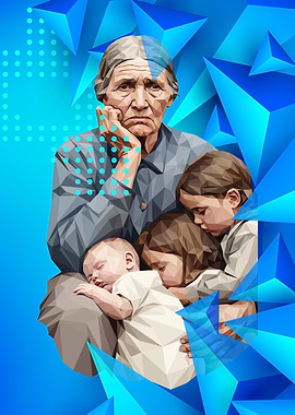 Migrant Mother Lowpoly