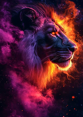 Lion in Nebula