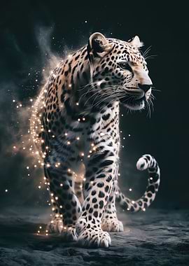 Majestic Leopard with Glowing Aura