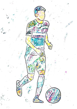 Colorful Soccer Player Digital Art