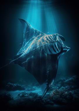 Manta Ray Underwater