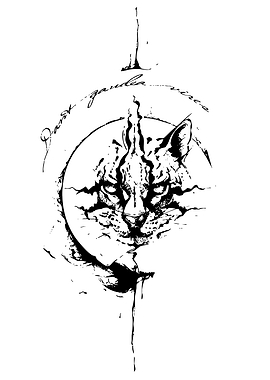 Ocelot Portrait Black and White Art