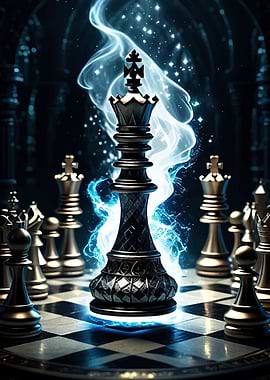 Chess King with Magical Aura