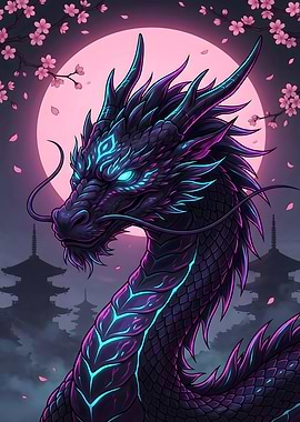 Neon Dragon Japanese Aesthetics