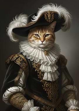 Cat Portrait in Renaissance Attire