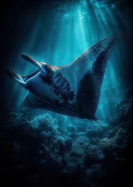 Manta Ray Underwater