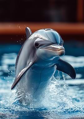 Dolphin leaping from water