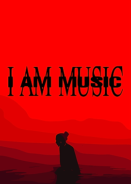 I Am Music Silhouette Red