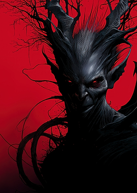 Dark Demon with Red Eyes