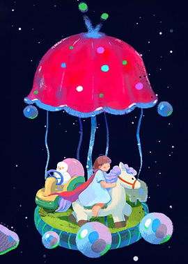 Dreamy Carousel Ride in Space