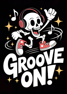Groove On! Skeleton with Headphones