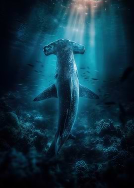 Hammerhead Shark Underwater