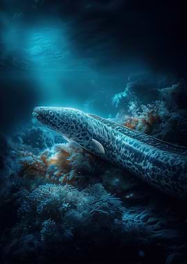 Moray Eel in Coral Reef