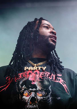PartyNextDoor portrait with skull shirt