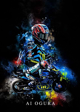 Ai Ogura Motorcycle Racing Portrait