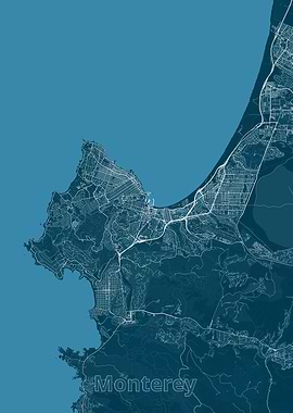 Monterey City Map - Detailed Blueprint