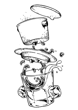 Coffee Glass Explosion Illustration