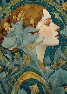 Woman with Floral Ornamentation