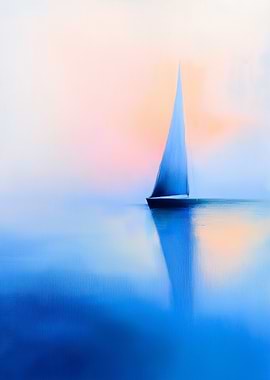 Sailboat on Water Painting