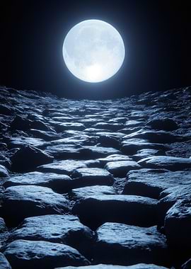 Moonlit Stone Path