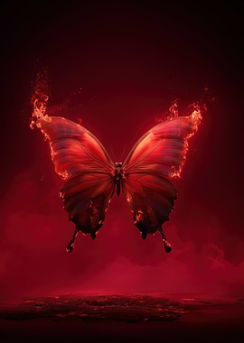 Fiery Red Butterfly
