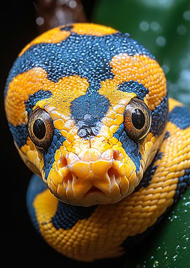 Close-up of a colorful snake