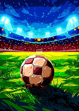 Soccer ball on the field