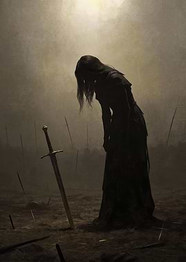 Mourning Warrior on Battlefield