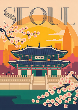 Seoul Cityscape with Gyeongbokgung Palace