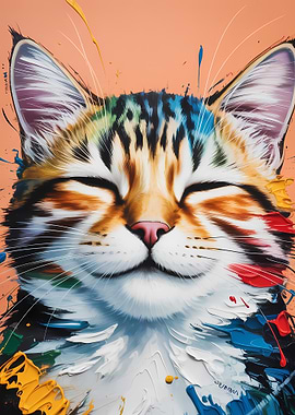 Colorful Cat Portrait