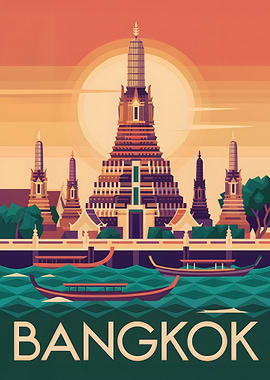 Bangkok Travel Poster