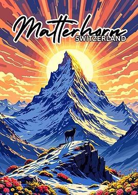 Matterhorn Switzerland Mountain Landscape Art