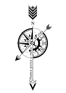 Compass with Portuguese Text