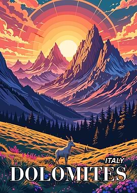 Dolomites Italy Landscape Poster