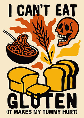 I Can't Eat Gluten Illustration