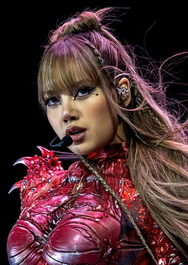 Lisa from Blackpink in red outfit